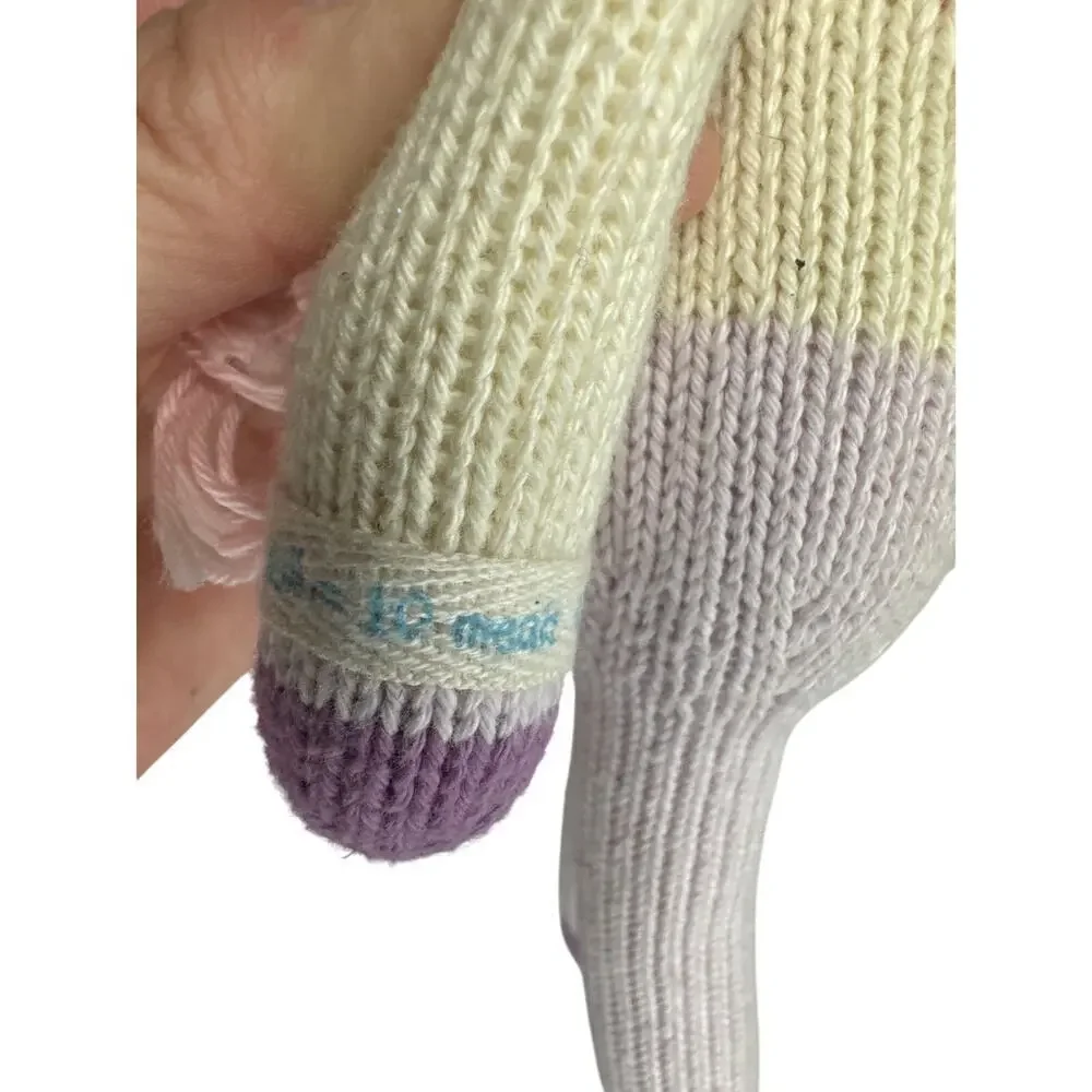 Cuddle + Kind Unicorn Stuffed Animal Handmade Peru Knit Rainbow Shirt 13